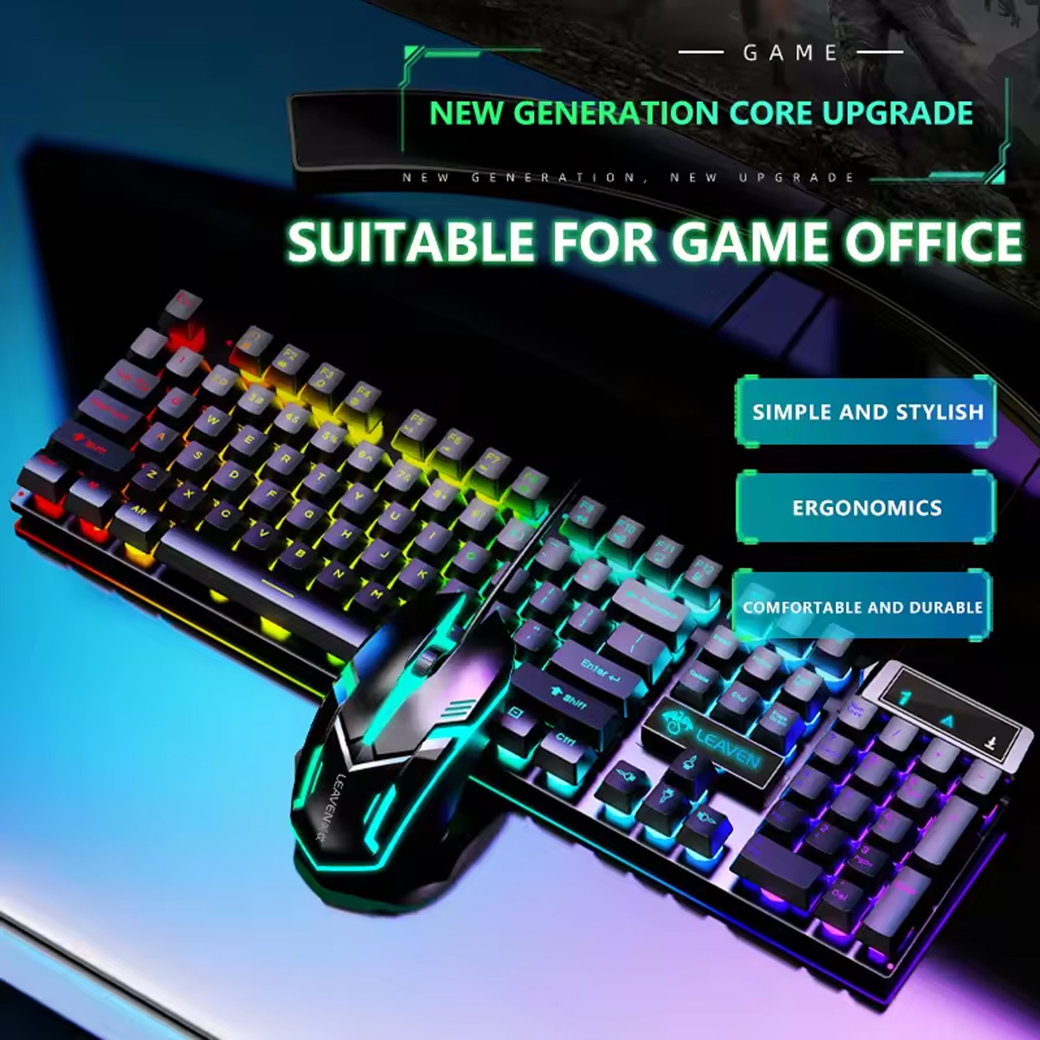 English Home Office - Gamer Keyboard And Mouse PC Gaming