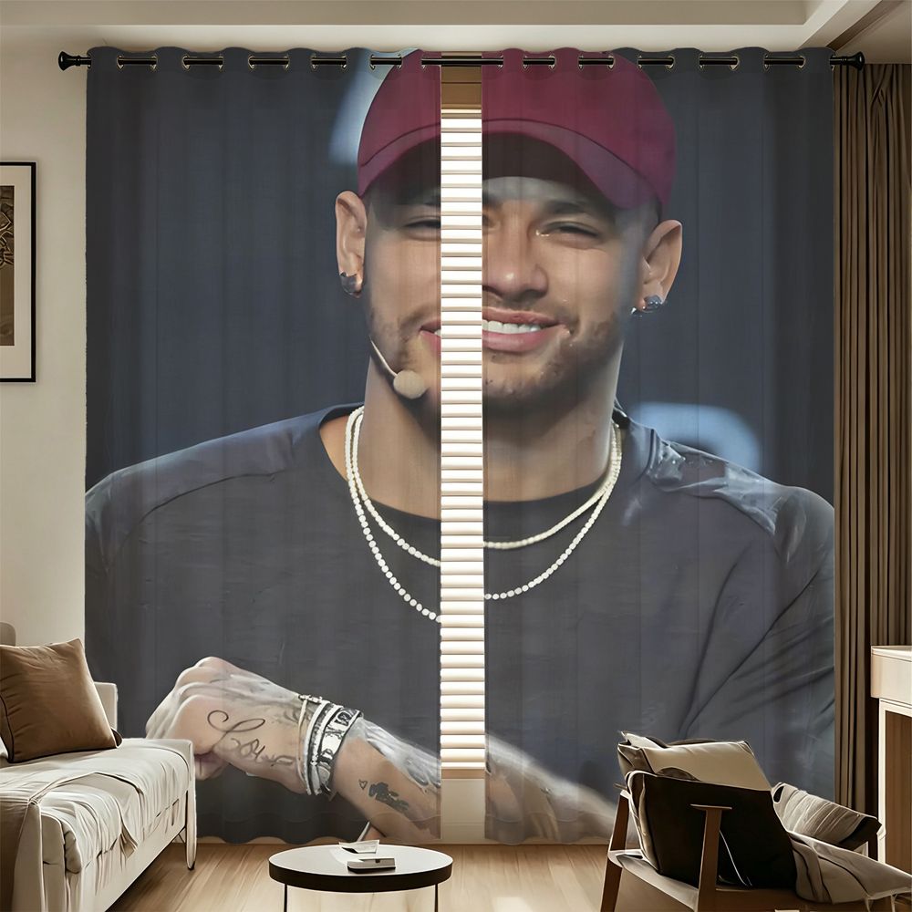 Home Office Guest Room - Street Style Male Portrait Printed Curtains