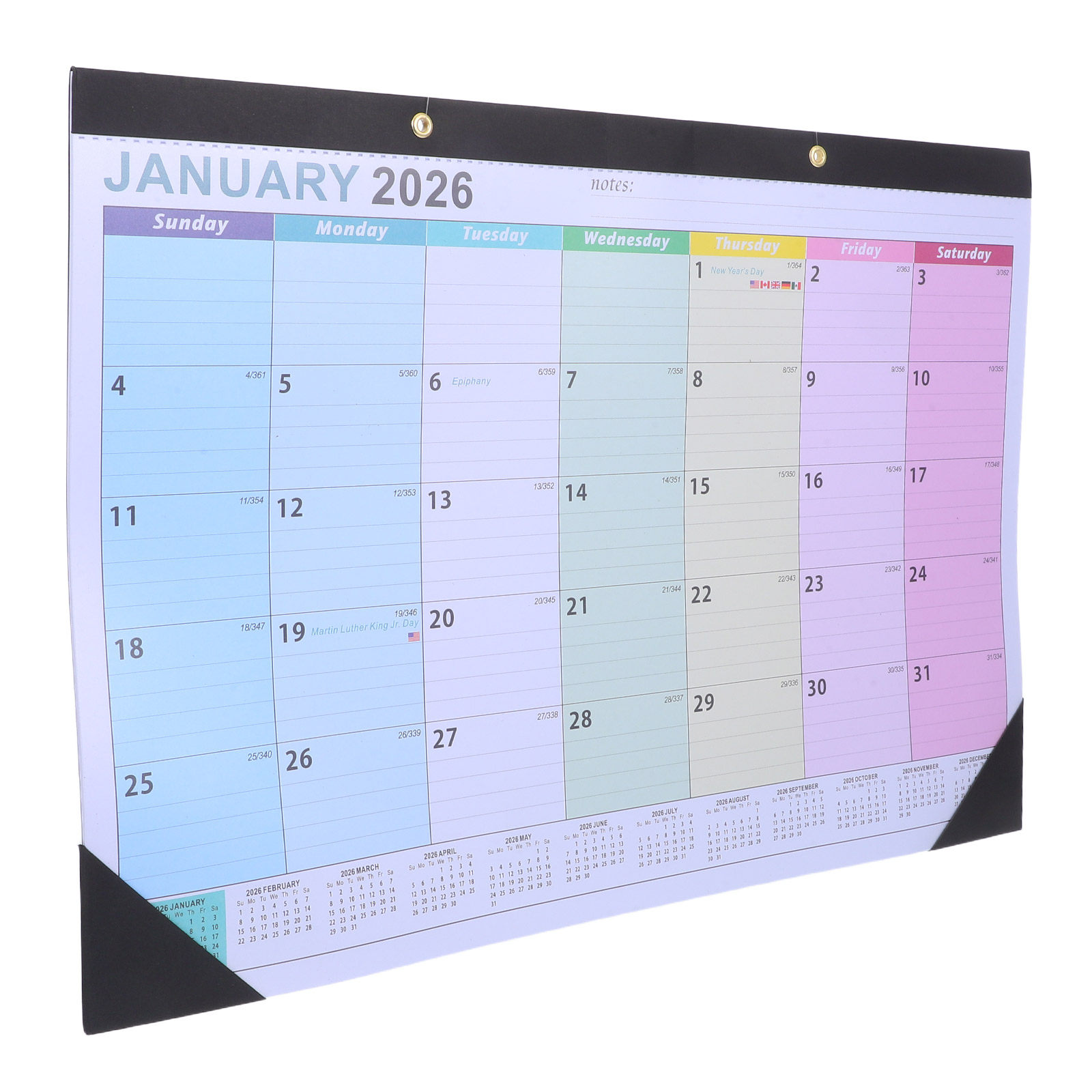 English Home Office - Wall Calendar 2026 18-Month Hanging Format