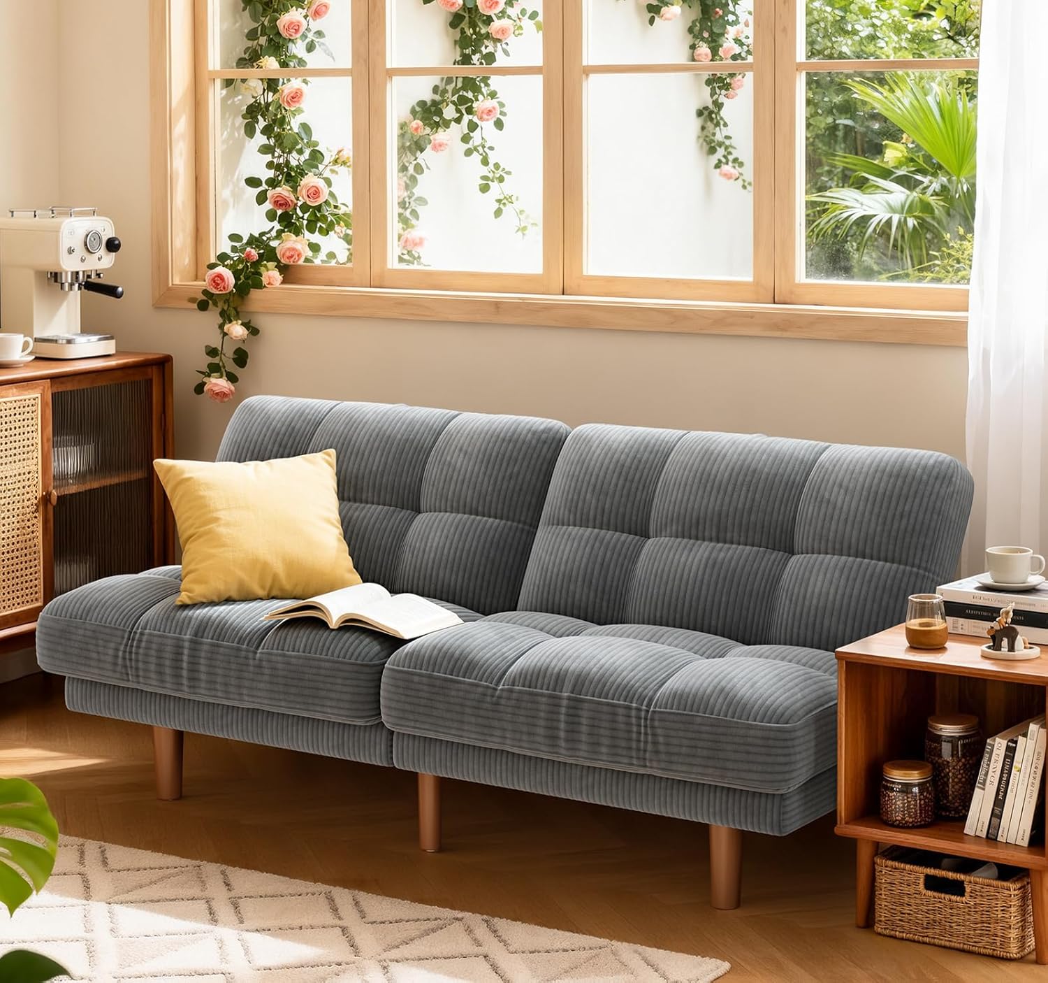 #Futon Sofa Bed Adjustable Bac - Home Office Guest Room 评论和价格