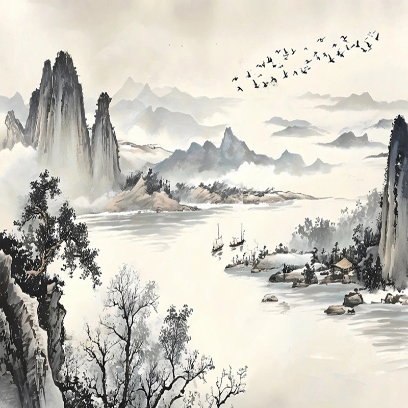 Custom Wallpaper New Chinese S - Home Office Wallpaper 评论和价格