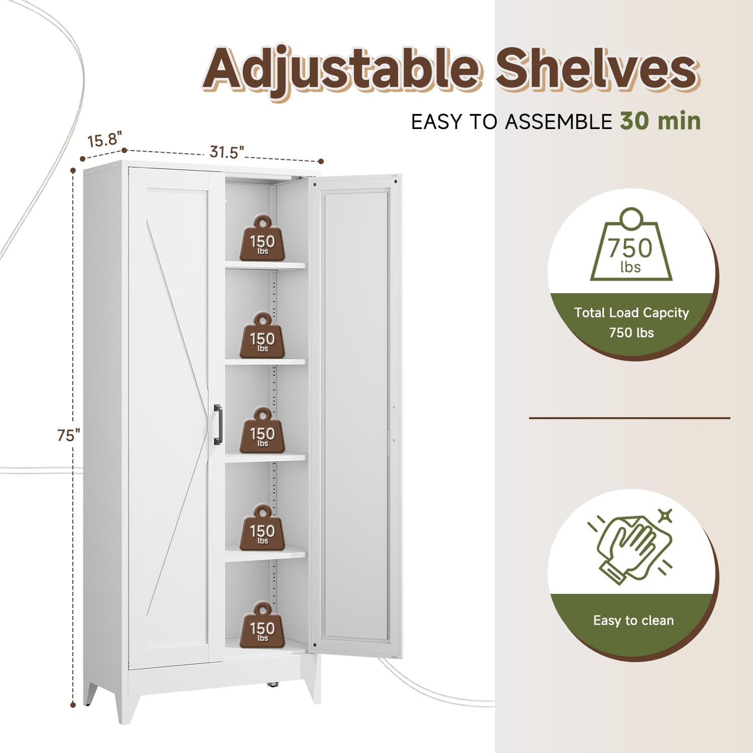 Tall Metal Storage Cabinet, Fr - Home Office For Two 评论和价格