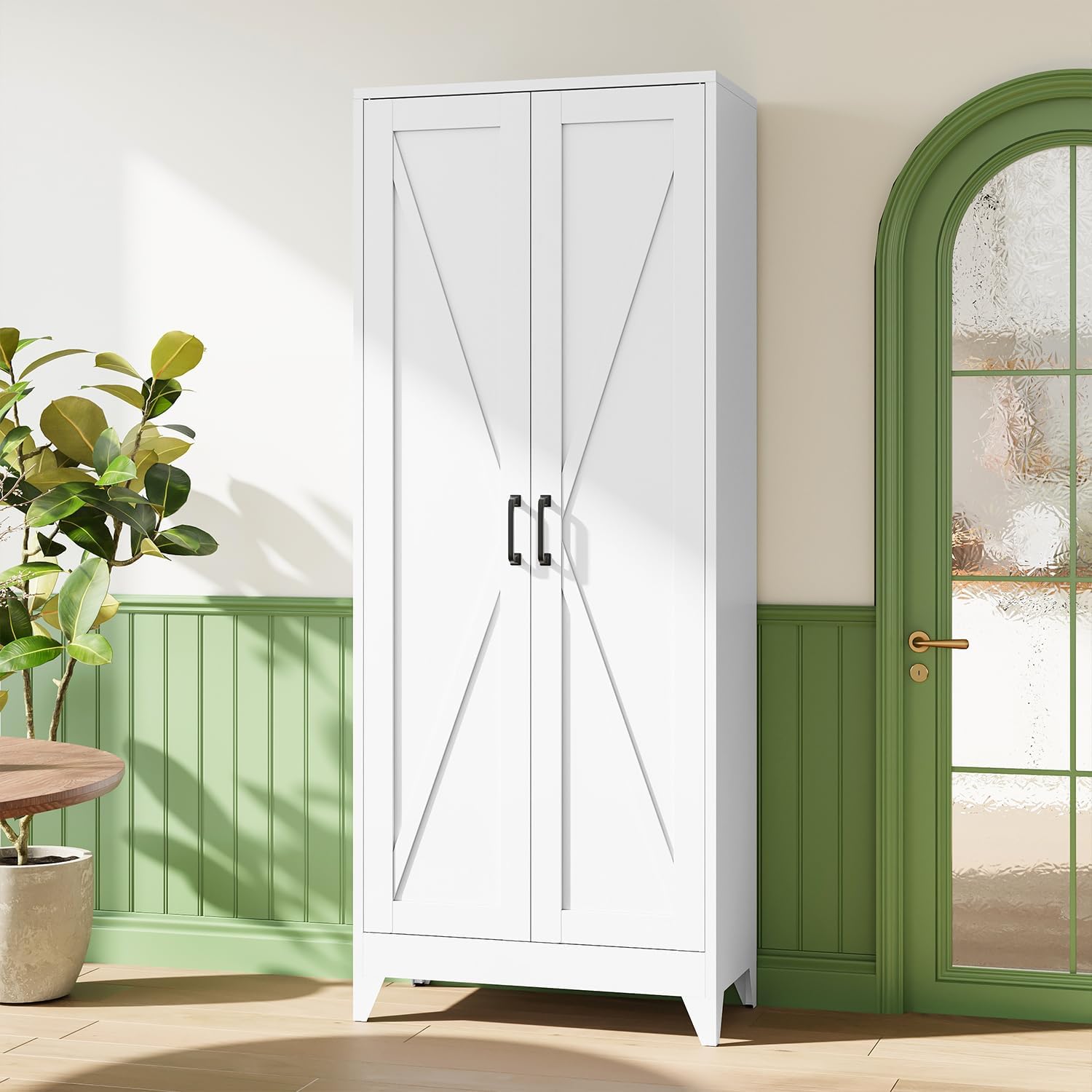Tall Metal Storage Cabinet, Fr - Home Office For Two 评论和价格