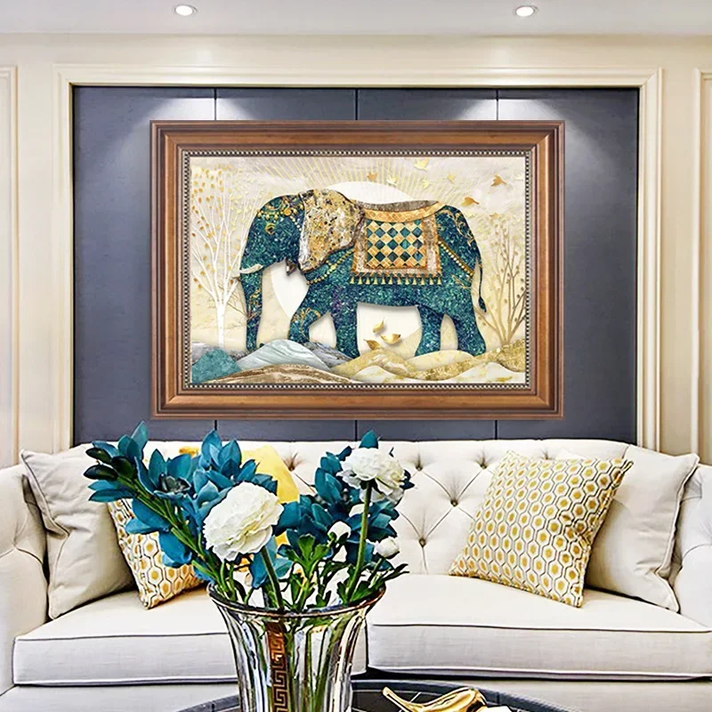 Glazed Elephant 5D Diamond Pai - Home Office Wallpaper 评论和价格