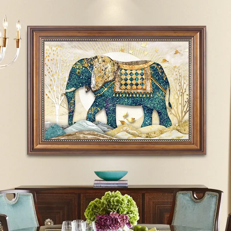 Glazed Elephant 5D Diamond Pai - Home Office Wallpaper 评论和价格