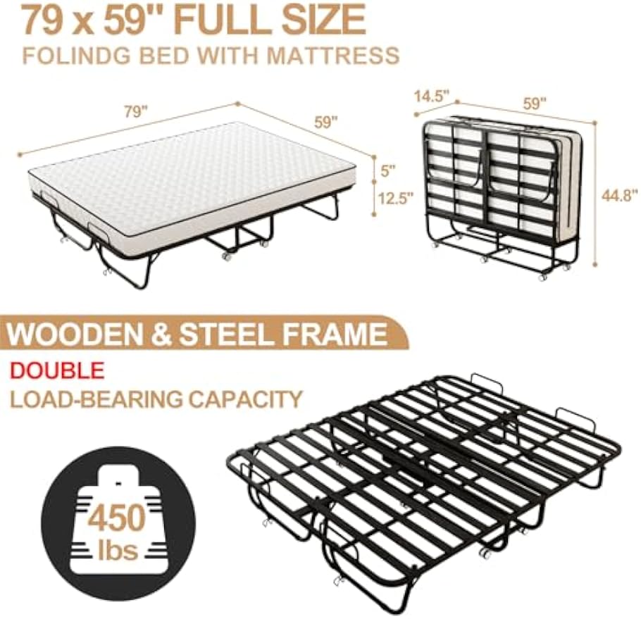 Folding Bed With Memory Foam M - Home Office Guest Room 评论和价格