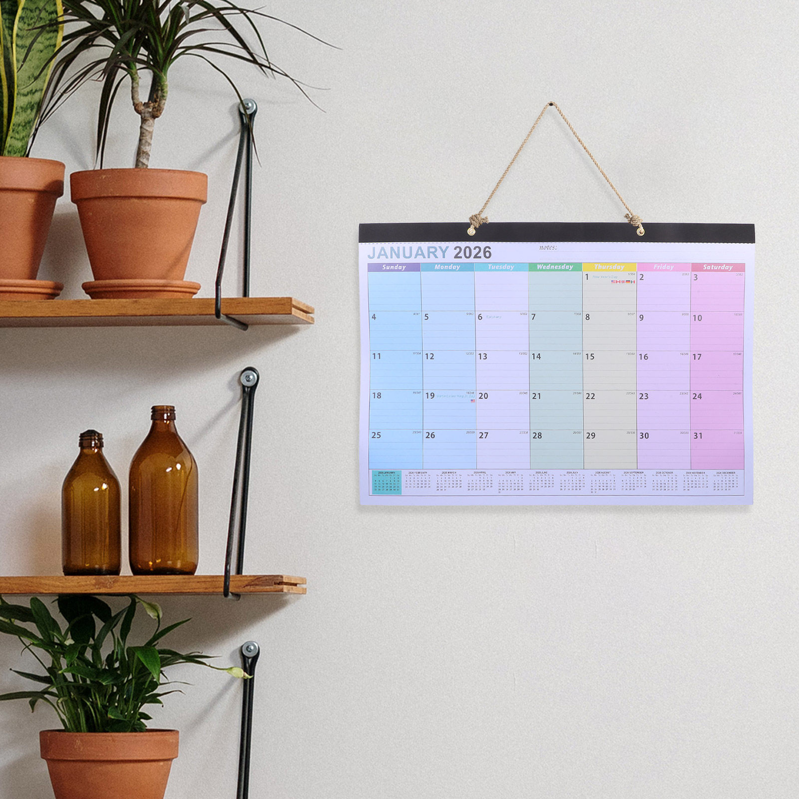 Wall Calendar 2026 18-Month Ha - English Home Office 评论和价格