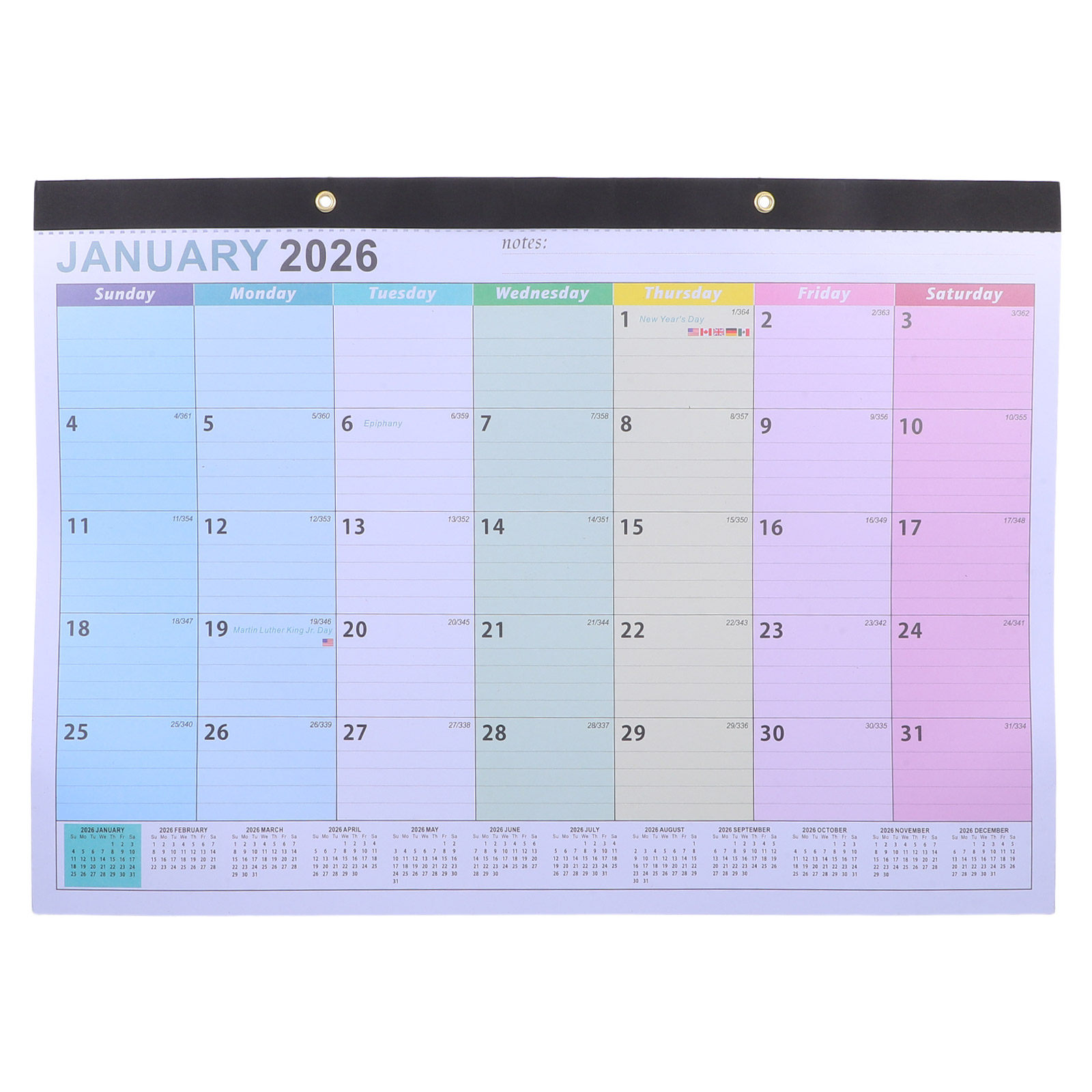 Wall Calendar 2026 18-Month Ha - English Home Office 评论和价格