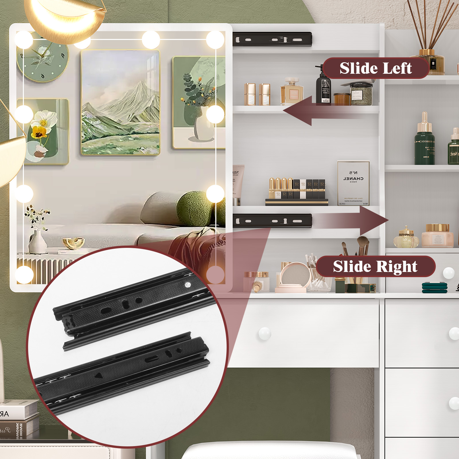 Modern White Bedroom Dressing  - Home Office Guest Room 评论和价格