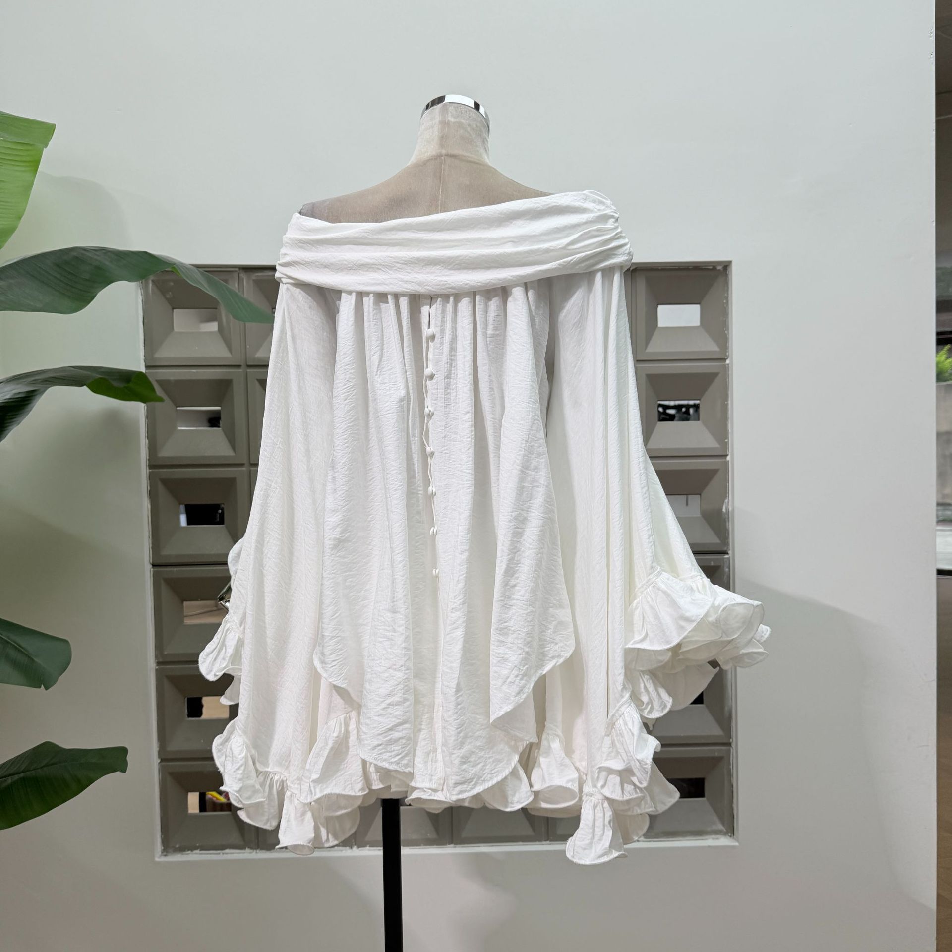 Summer Solid Color Ruffled Loo - Home Office For Two 评论和价格