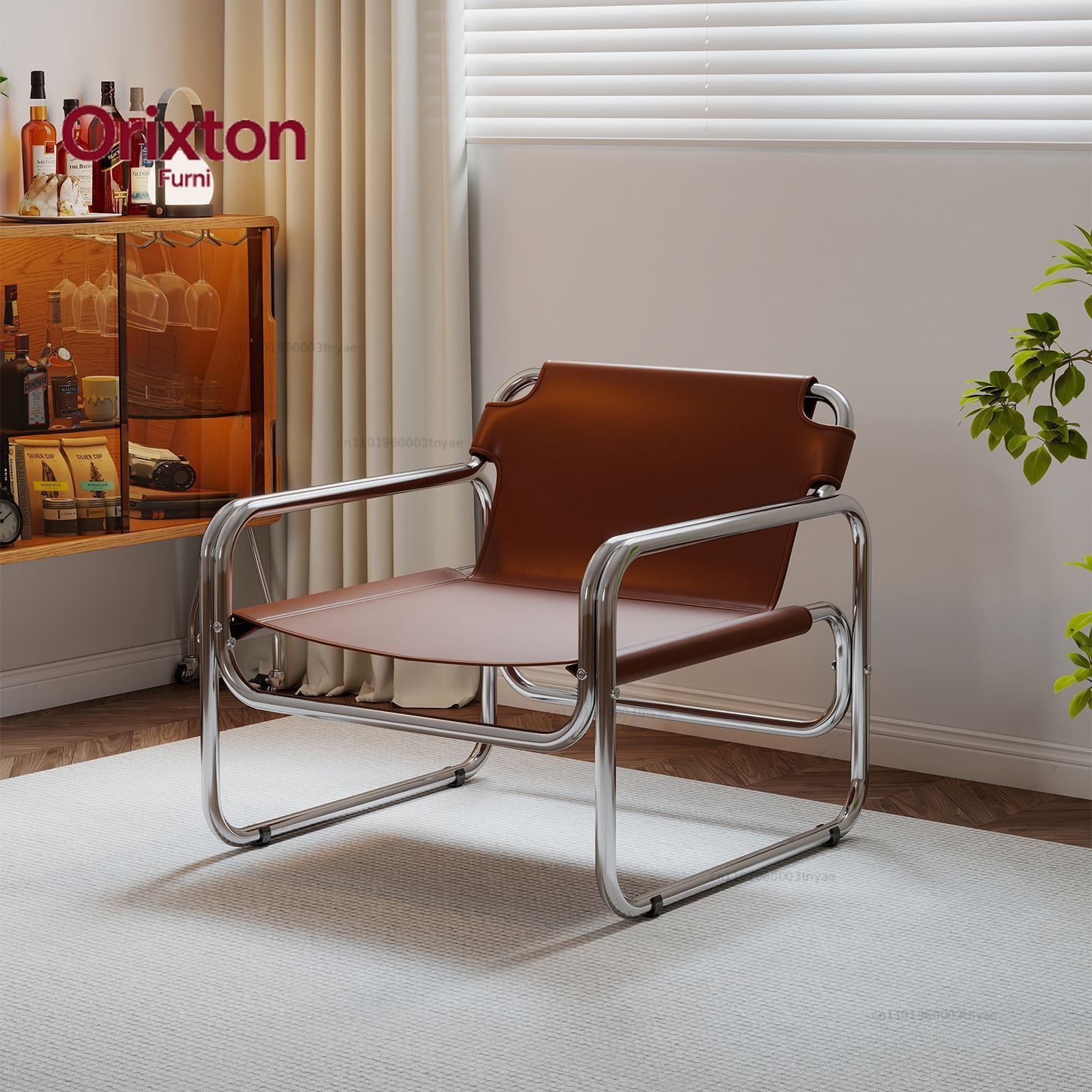 Modern Leather Accent Armchair - Home Office Guest Room 评论和价格
