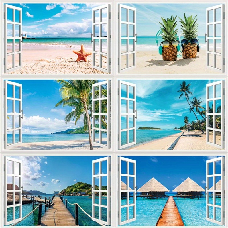 3D Wall Stickers Fake Window S - Home Office Wallpaper 评论和价格