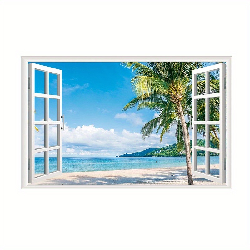 3D Wall Stickers Fake Window S - Home Office Wallpaper 评论和价格