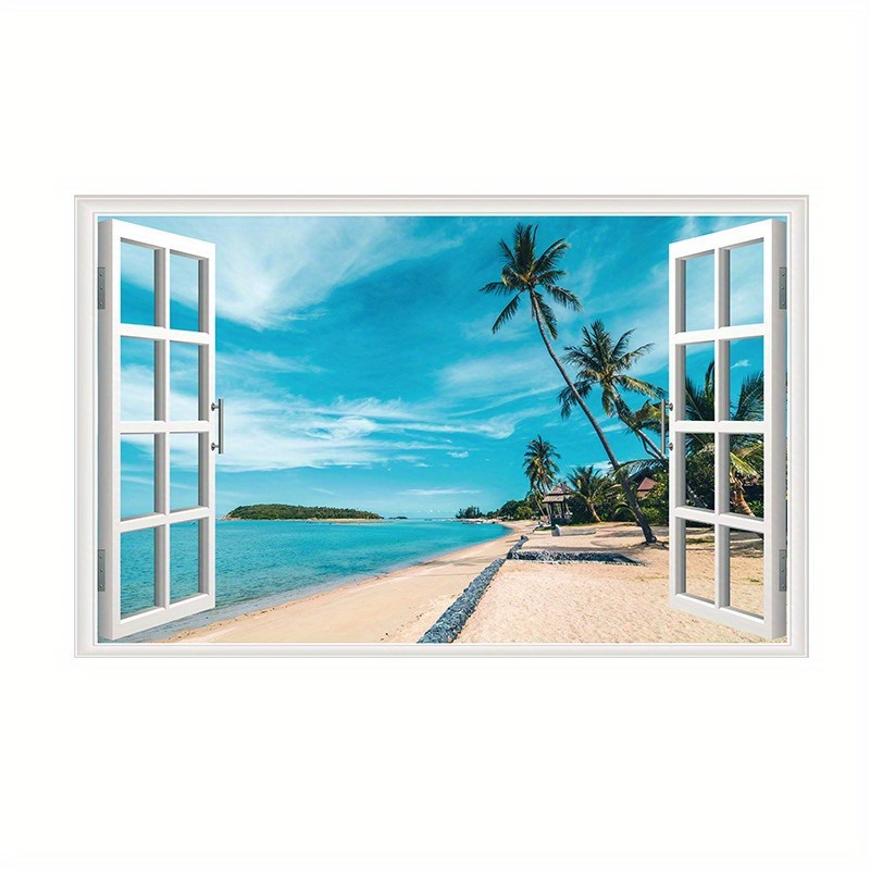 3D Wall Stickers Fake Window S - Home Office Wallpaper 评论和价格