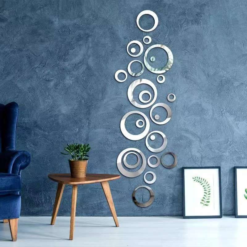 24pcs Circular Mirror Wall Sti - Home Office Wallpaper 评论和价格