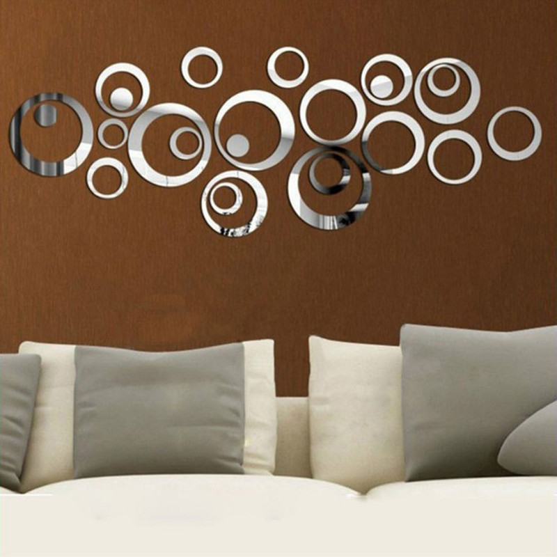 24pcs Circular Mirror Wall Sti - Home Office Wallpaper 评论和价格