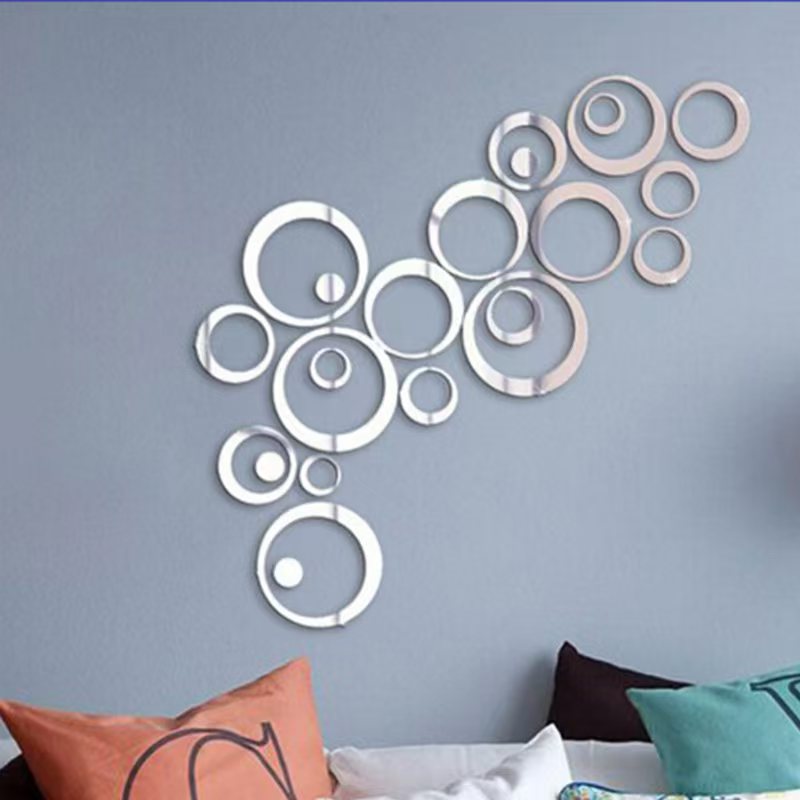 24pcs Circular Mirror Wall Sti - Home Office Wallpaper 评论和价格