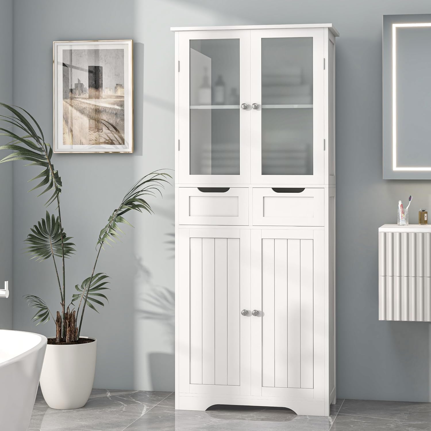 Tall Bathroom Storage Cabinet  - Home Office Furniture Sets 评论和价格